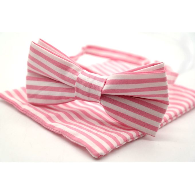 GIOVANNI PERA elegancka mucha muszka MUGP31 w paski, biały róż | Sklep GriShop.eu | Galanteria i dodatki