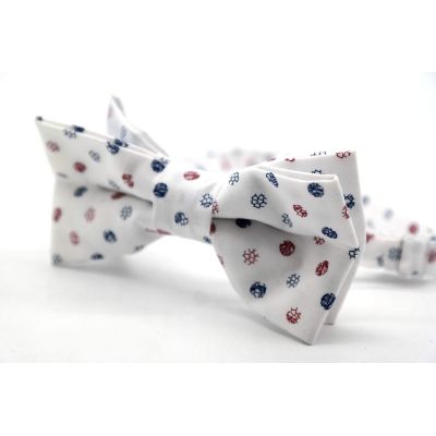 GIOVANNI PERA elegancka mucha muszka MUGP33 biała w groszki | Sklep GriShop.eu | Galanteria i dodatki