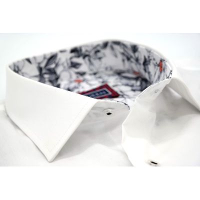 MCQUEEN Koszula męska biała MC061 wykończenie szare | Sklep GriShop.eu | Koszule