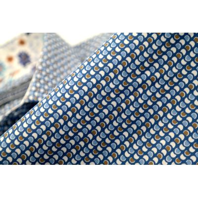 MCQUEEN Koszula męska MC070 niebieska, w drobne kółka | Sklep GriShop.eu | Koszule