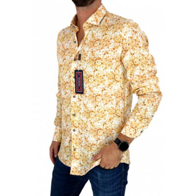 MCQUEEN Koszula męska MC068 żółte liście | Sklep GriShop.eu | Koszule