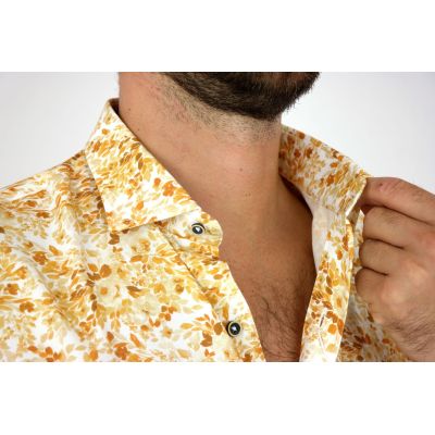 MCQUEEN Koszula męska MC068 żółte liście | Sklep GriShop.eu | Koszule