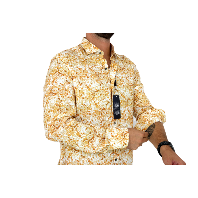 MCQUEEN Koszula męska MC068 żółte liście | Sklep GriShop.eu | Koszule