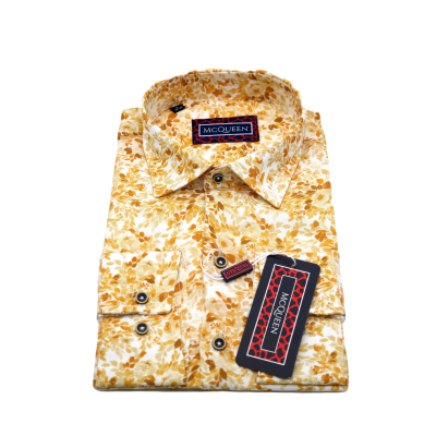 MCQUEEN Koszula męska MC068 żółte liście | Sklep GriShop.eu | Koszule