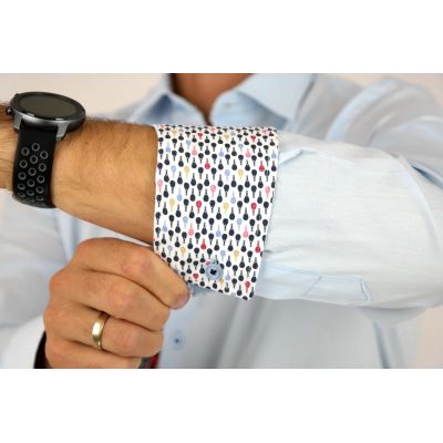 MCQUEEN Koszula męska błękitna MC077 wykończenie w drobne paletki | Sklep GriShop.eu | Koszule