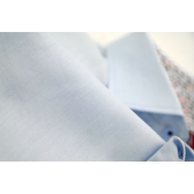 MCQUEEN Koszula męska błękitna MC077 wykończenie w drobne paletki | Sklep GriShop.eu | Koszule
