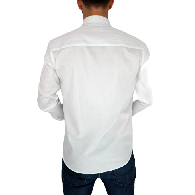 MCQUEEN Koszula męska biała MC063 wykończenie bordowe | Sklep GriShop.eu | Koszule