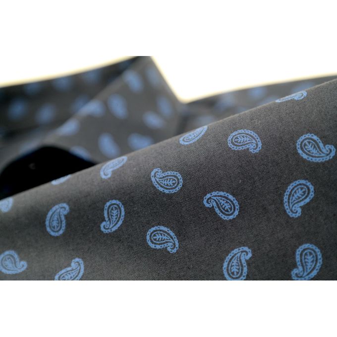 MCQUEEN Koszula męska MC074 granatowa, niebieski wzór paisley | Sklep GriShop.eu | Koszule