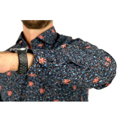 TANCREDO Koszula męska TN25 kolorowa, w pomarańczowe kwiatki | Sklep GriShop.eu | Koszule
