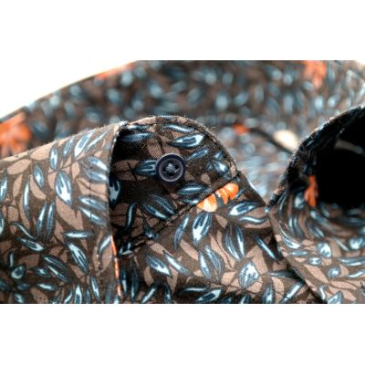TANCREDO Koszula męska TN25 kolorowa, w pomarańczowe kwiatki | Sklep GriShop.eu | Koszule