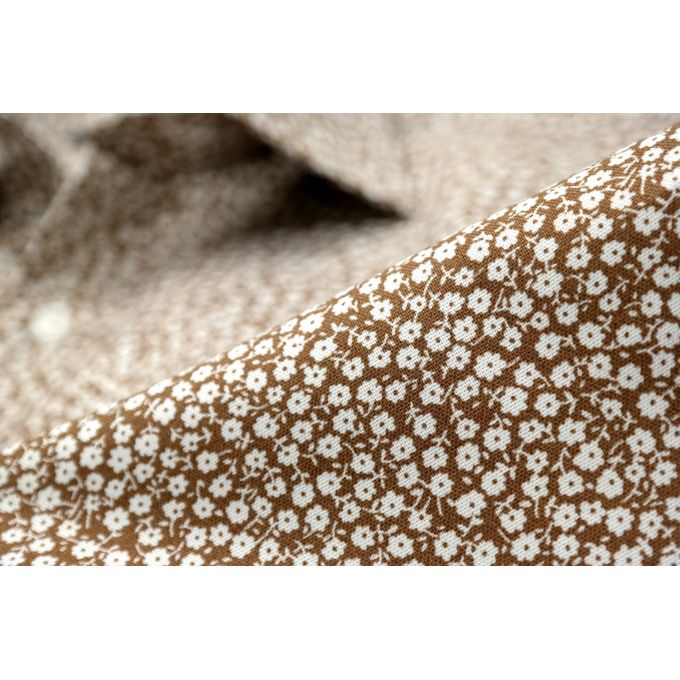 TANCREDO Koszula męska TN27 brązowa w drobne białe kwiatki | Sklep GriShop.eu | Koszule