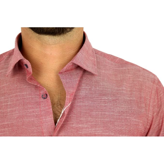 TANCREDO Koszula męska TN32 czerwona, melanż | Sklep GriShop.eu | Koszule