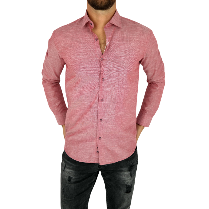 TANCREDO Koszula męska TN32 czerwona, melanż | Sklep GriShop.eu | Koszule