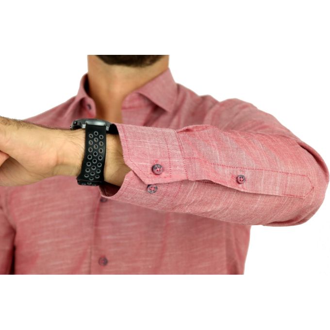 TANCREDO Koszula męska TN32 czerwona, melanż | Sklep GriShop.eu | Koszule