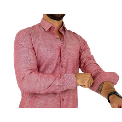 TANCREDO Koszula męska TN32 czerwona, melanż | Sklep GriShop.eu | Koszule