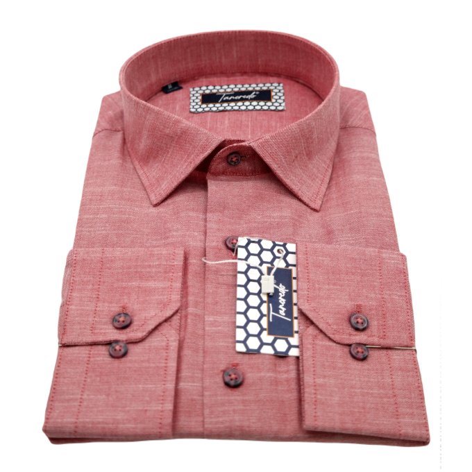 TANCREDO Koszula męska TN32 czerwona, melanż | Sklep GriShop.eu | Koszule