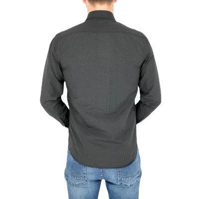 TANCREDO Koszula męska TN29 czarna, drobny szary wzór | Sklep GriShop.eu | Koszule