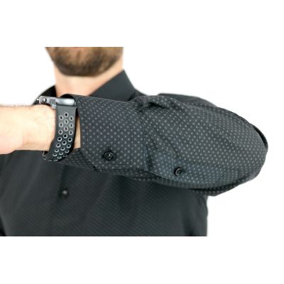 TANCREDO Koszula męska TN29 czarna, drobny szary wzór | Sklep GriShop.eu | Koszule