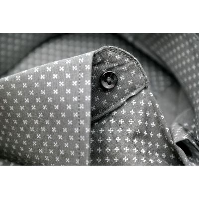 TANCREDO Koszula męska TN29 czarna, drobny szary wzór | Sklep GriShop.eu | Koszule