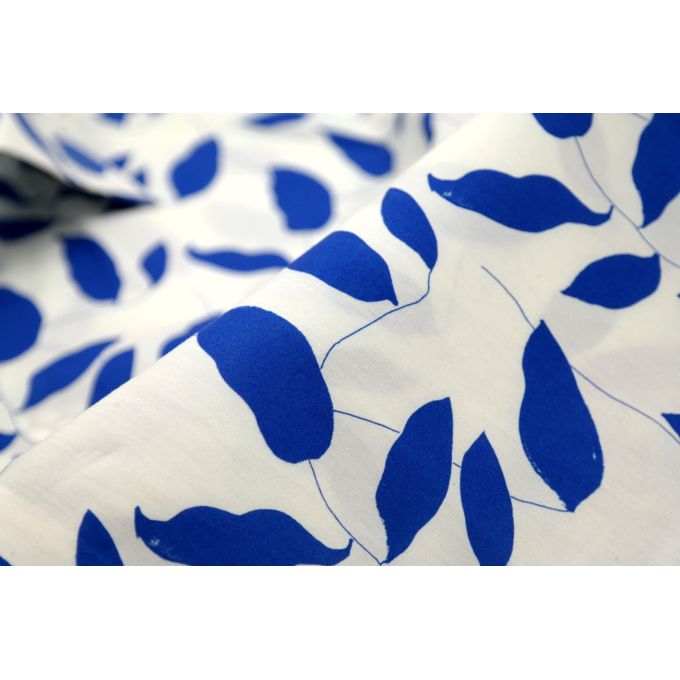 TANCREDO Koszula męska TN38 biała w niebieskie liście | Sklep GriShop.eu | Koszule