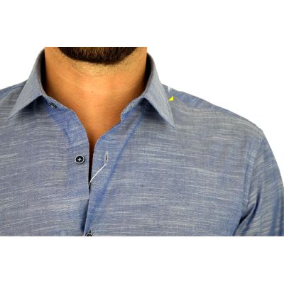 TANCREDO Koszula męska TN36 niebieska melanż | Sklep GriShop.eu | Koszule