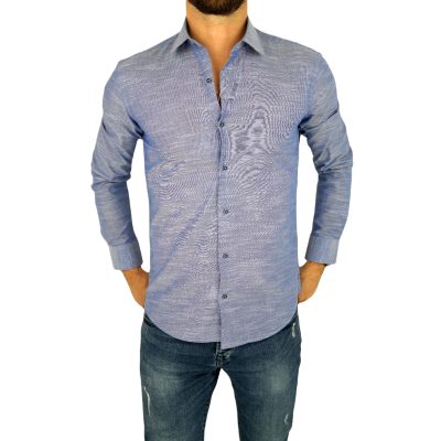 TANCREDO Koszula męska TN36 niebieska melanż | Sklep GriShop.eu | Koszule