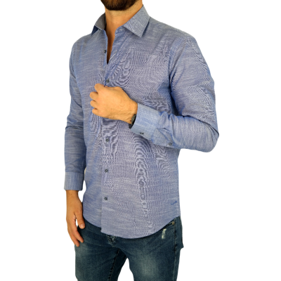 TANCREDO Koszula męska TN36 niebieska melanż | Sklep GriShop.eu | Koszule