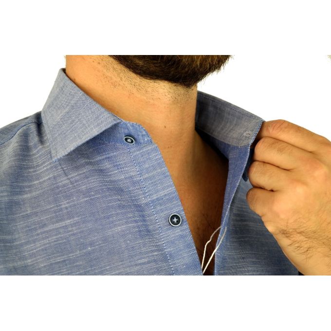 TANCREDO Koszula męska TN36 niebieska melanż | Sklep GriShop.eu | Koszule