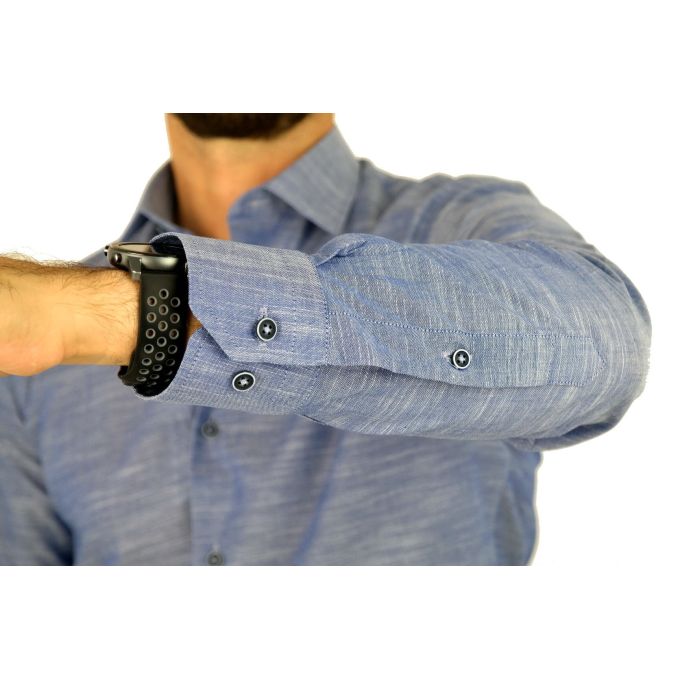 TANCREDO Koszula męska TN36 niebieska melanż | Sklep GriShop.eu | Koszule