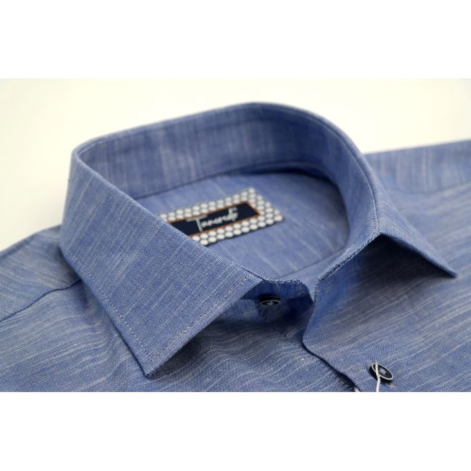 TANCREDO Koszula męska TN36 niebieska melanż | Sklep GriShop.eu | Koszule