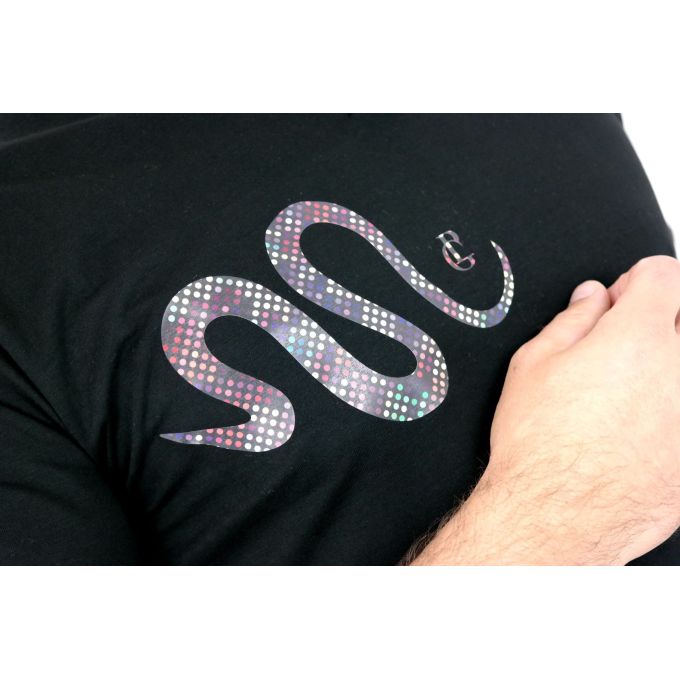 GIOVANNI PERA T-shirt męski czarny TGP72 w szpic, serek , wąż, elastan | Grishop | Koszulki