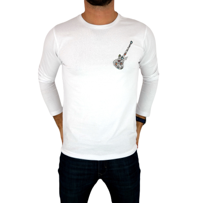 GIOVANNI PERA longsleeve męski T-shirt z długim rękawem TGP93 okrągły, gitara | Sklep GriShop.eu | Koszulki