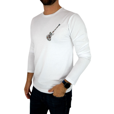 GIOVANNI PERA longsleeve męski T-shirt z długim rękawem TGP93 okrągły, gitara | Sklep GriShop.eu | Koszulki