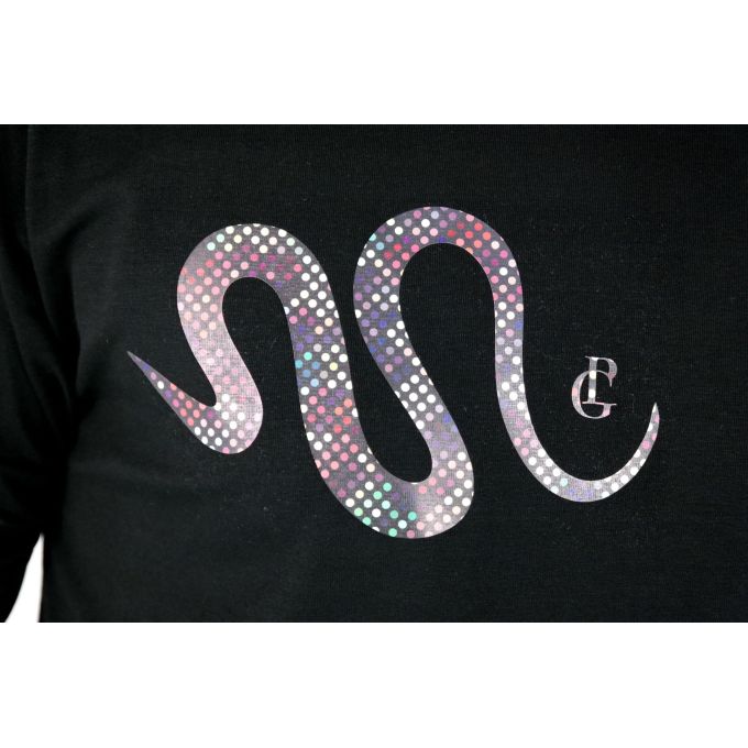 GIOVANNI PERA longsleeve męski T-shirt z długim rękawem TGP91 czarny wąż, okrągły | Sklep GriShop.eu | Koszulki