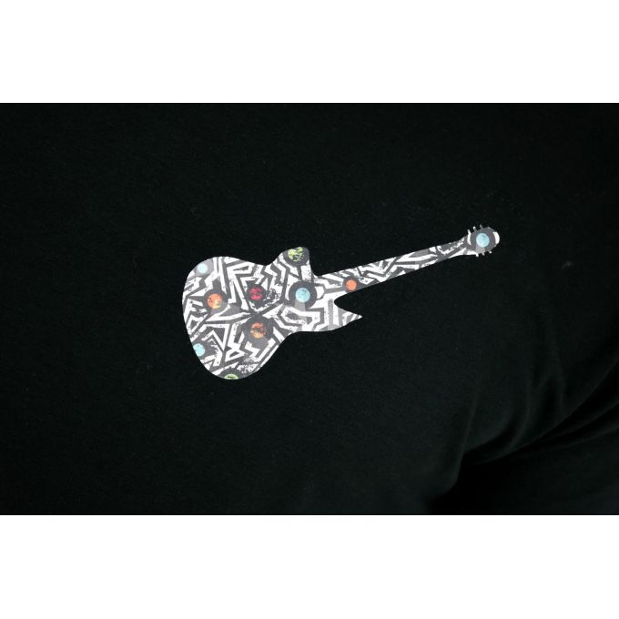 GIOVANNI PERA longsleeve męski T-shirt z długim rękawem TGP92 czarny okrągły, gitara | Grishop | Koszulki