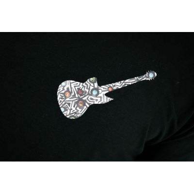 GIOVANNI PERA longsleeve męski T-shirt z długim rękawem TGP92 czarny okrągły, gitara | Grishop | Koszulki