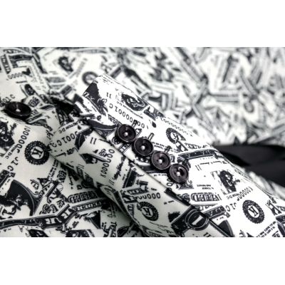 GIOVANNI PERA Marynarka męska jasno zielona D605 dolary pieniądze, banknoty, na impreze na co dzień | Sklep GriShop.eu | Marynar