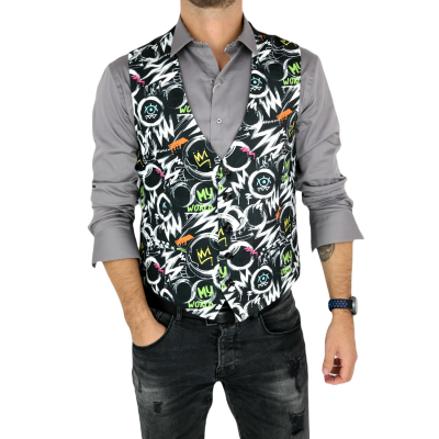 GIOVANNI PERA bezrękawnik, kamizelka męska ekskluzywna casual czarna K607 kolorowa oko my world | Sklep GriShop.eu | Kamizelki