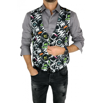 GIOVANNI PERA bezrękawnik, kamizelka męska ekskluzywna casual czarna K607 kolorowa oko my world | Sklep GriShop.eu | Kamizelki