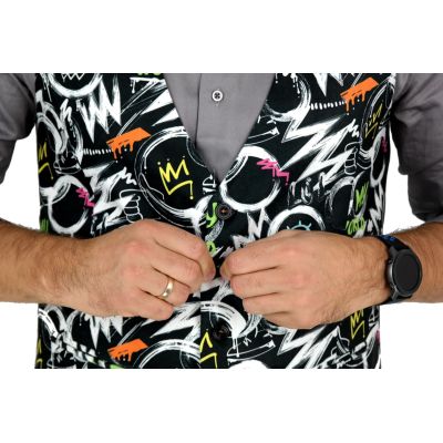 GIOVANNI PERA bezrękawnik, kamizelka męska ekskluzywna casual czarna K607 kolorowa oko my world | Sklep GriShop.eu | Kamizelki