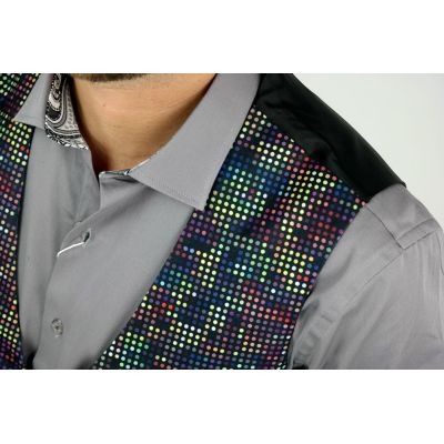 GIOVANNI PERA bezrękawnik, kamizelka męska ekskluzywna casual K601 kolorowa piksele | Sklep GriShop.eu | Kamizelki