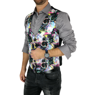 GIOVANNI PERA bezrękawnik, kamizelka męska ekskluzywna casual kolorowa K603 Ślimaki | Sklep GriShop.eu | Kamizelki