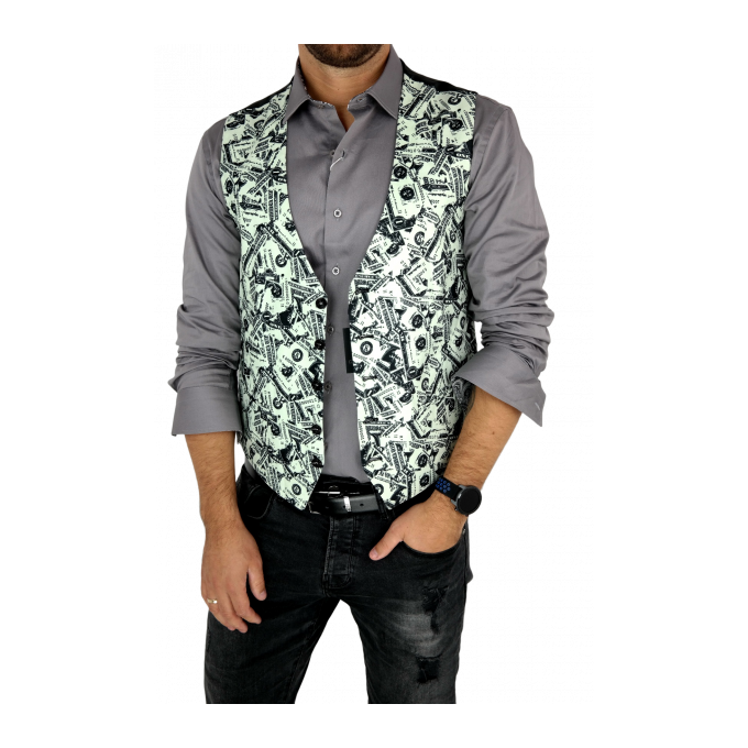 GIOVANNI PERA bezrękawnik, kamizelka męska ekskluzywna casual jasno zielona K605 dolary | Sklep GriShop.eu | Kamizelki