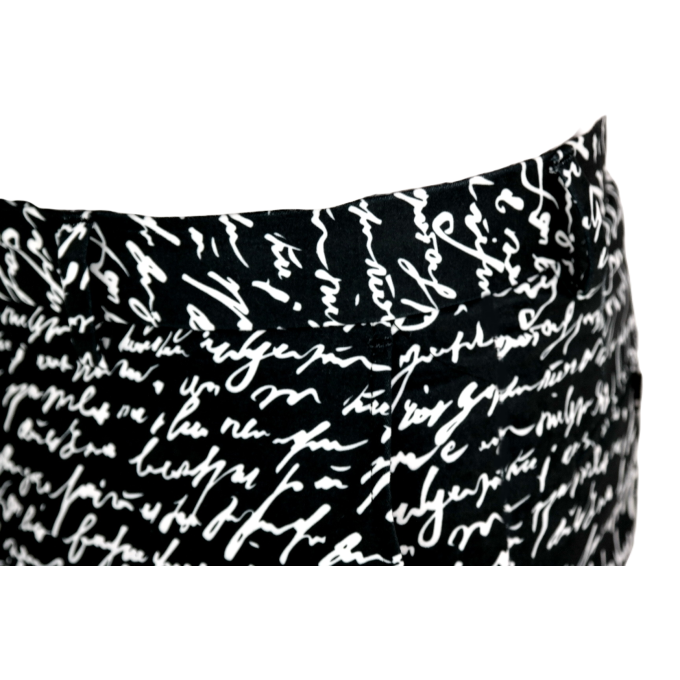 GIOVANNI PERA Spodnie męskie czarno-białe chinosy, pismo napisy | Sklep GriShop.eu | Spodnie