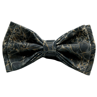 GIOVANNI PERA elegancka mucha muszka czarna grafit kwiaty | Sklep GriShop.eu | Galanteria i dodatki