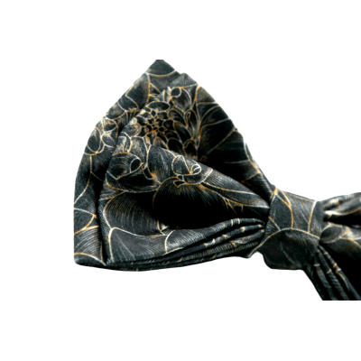 GIOVANNI PERA elegancka mucha muszka czarna grafit kwiaty | Sklep GriShop.eu | Galanteria i dodatki