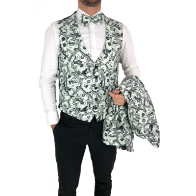 GIOVANNI PERA Garnitur męski w dolary, pieniądze banknoty na imprezę, na co dzień G605 | Sklep GriShop.eu | Garnitury