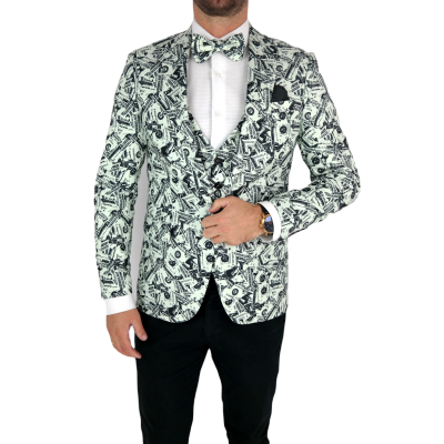 GIOVANNI PERA Garnitur męski w dolary, pieniądze banknoty na imprezę, na co dzień G605 | Sklep GriShop.eu | Garnitury