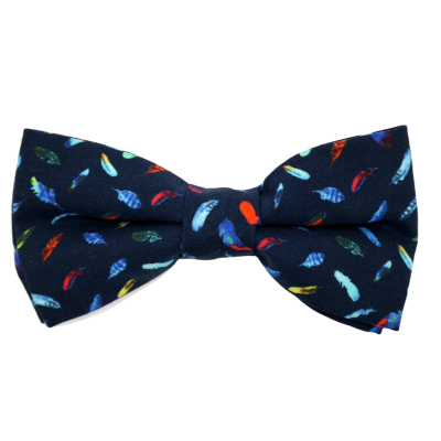 GIOVANNI PERA elegancka mucha muszka kolorowa, pióra granatowa | Sklep GriShop.eu | Galanteria i dodatki