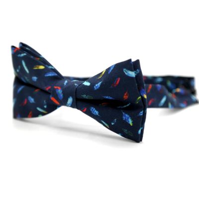 GIOVANNI PERA elegancka mucha muszka kolorowa, pióra granatowa | Sklep GriShop.eu | Galanteria i dodatki